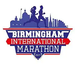 The logo of the Birmingham International Marathon