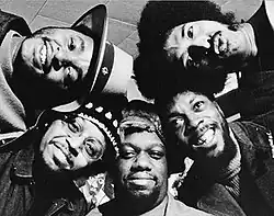 Bloodstone, c. 1973. Counterclockwise from top left: Charles McCormick, Willis Draffen, Harry Williams, Charles Love, and Roger Durham.