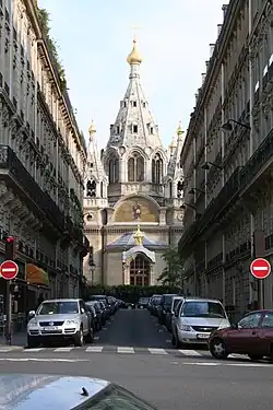 View of church from Boulevard Courcelles