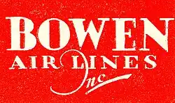 Bowen Air Lines signage