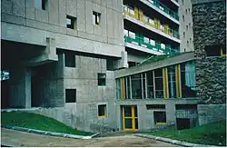 Intersection between residential block and communal spaces.