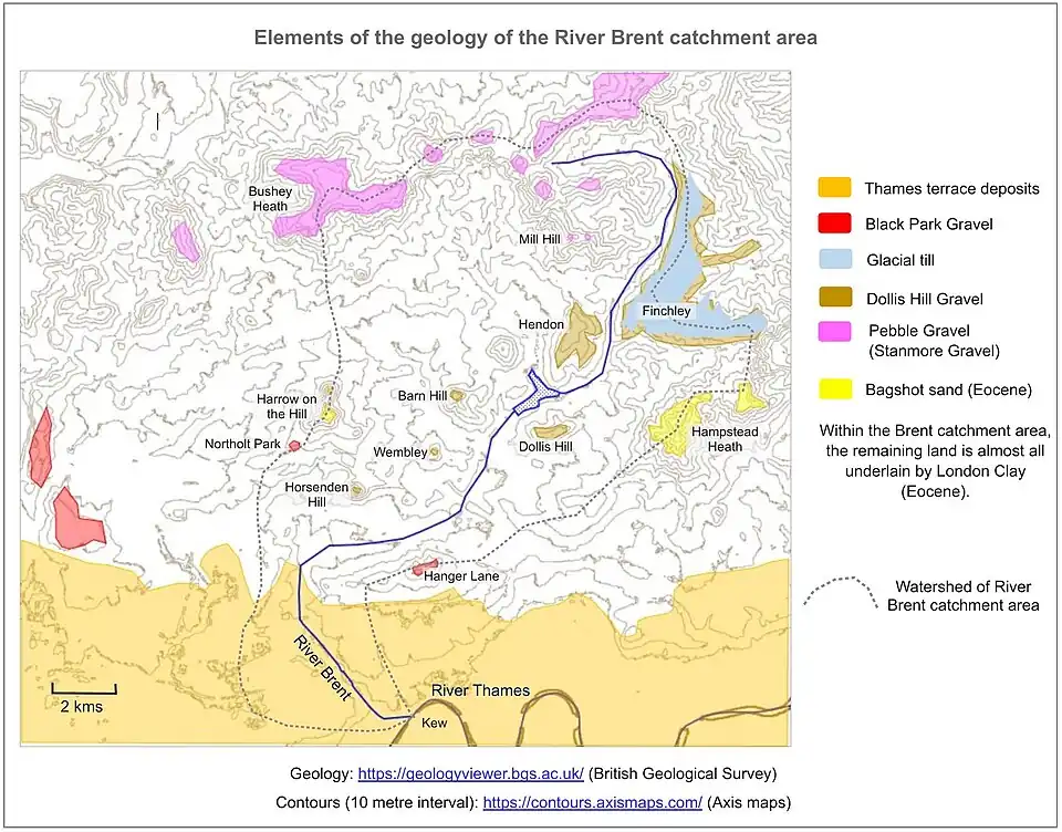 geology of the River Brent catchment area