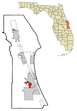 Location in Brevard County and the U.S. state of Florida