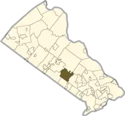 Location of Warwick Township in Bucks County
