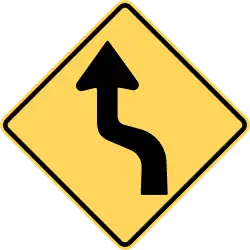 Reverse curve to left