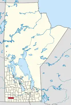 Location of the Municipality of Grassland in Manitoba