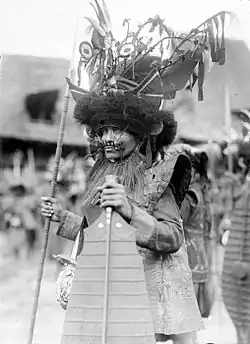 South Nias man with crocodile skin armor