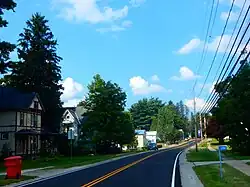 The hamlet of Hinsdale along County Route 26.