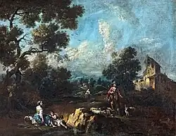 Paesaggio con pastore by Giuseppe Zais