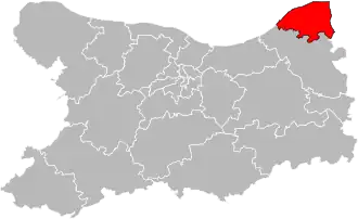 Situation of the canton of Honfleur-Deauville in the department of Calvados