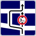 Detour for vehicle having overall height exceeding specified height