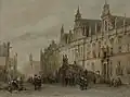 View on Leiden city hall, 1860