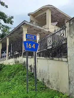 Eastbound sign in Palmarejo, Corozal