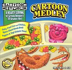 A digitally-produced album cover displaying food inspired by Yogi Bear, Cow & Chicken, and Space Ghost.