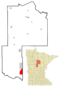 Location of East Gull Lake within Cass County, Minnesota