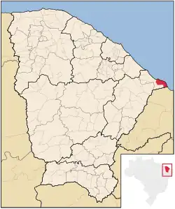 Location of Icapuí in Ceará