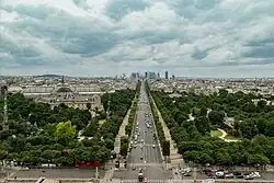 The historical axis, looking west from the Obelisk of Luxor in the Place de la Concorde.