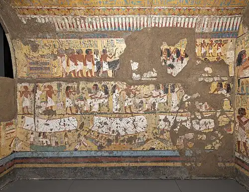 Paintings inside the chapel of Maya, Museo Egizio, Turin.