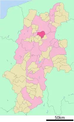 Location of Chikuma in Nagano Prefecture