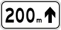 ___ metres ahead (straight)