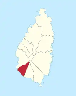 Location of Choiseul District within Saint Lucia