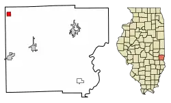 Location of Westfield in Clark County, Illinois.