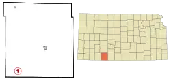 Location within Clark County and Kansas