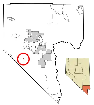 Location of Goodsprings in Clark County, Nevada