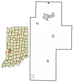 Location of Carbon in Clay County, Indiana.