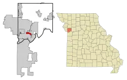 Location of Claycomo, Missouri