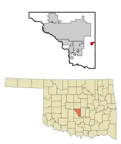 Location of Etowah, Oklahoma.