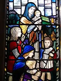 S.Peter, Clippesby: Detail of "Suffer little children to come unto me" (first commission, 1919)