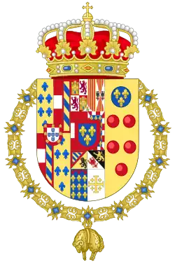 Coat of Arms as knight of the Golden Fleece (1964–2015)