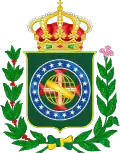 Coat of arms of newly independent Brazil until the Coronation of the first Emperor, Pedro I (18 September 1822 – 1 December 1822)