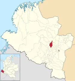 Location of the municipality and town of Linares, Nariño in the Nariño Department of Colombia.