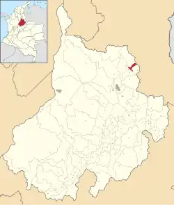 Location of the municipality and town of California in the Santander Department of Colombia.