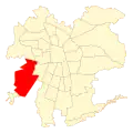 Map of Maipú commune within Greater Santiago