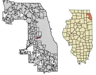Location of Forest View in Cook County, Illinois.