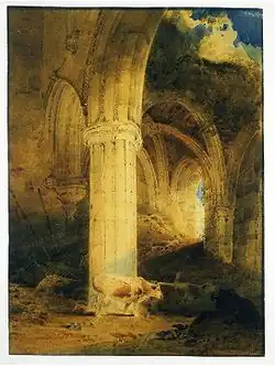 Ruins of Rievaulx Abbey, 1803, by John Sell Cotman