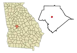 Location in Crawford County and the state of Georgia