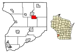 Location of Bell Center in Crawford County, Wisconsin.