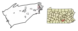 Location of Wormleysburg in Cumberland County, Pennsylvania