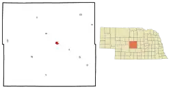 Location within Custer County (left) and Nebraska (right)
