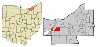 Location in Cuyahoga County, Ohio