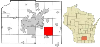 Location in Dane County and the state of Wisconsin.