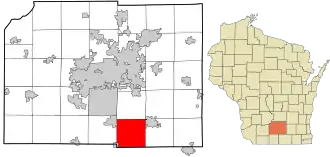 Location in Dane County and the state of Wisconsin.