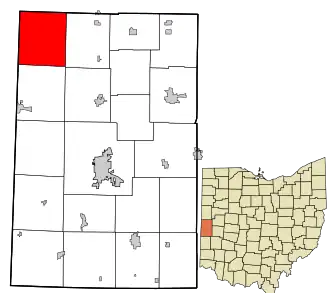 Location in Darke County and the state of Ohio