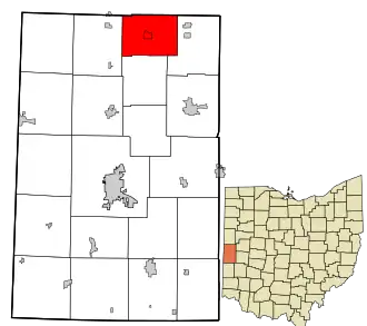 Location in Darke County and the state of Ohio