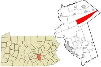 Location in Dauphin County and state of Pennsylvania.