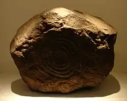 Decorated stone from Loughcrew, Co Meath, 2500-1700 BC